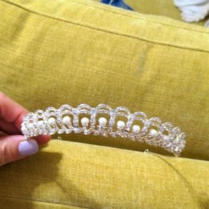 David's Bridal Pearl & Crystal Scalloped Tiara